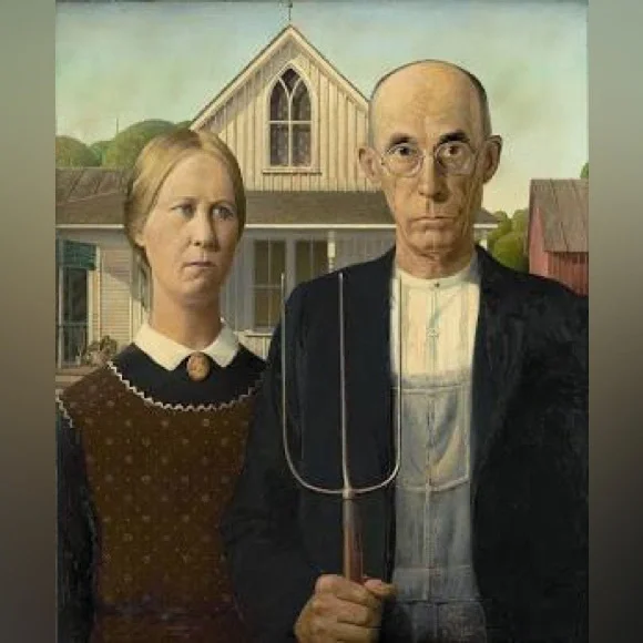 Grant Wood’s “American Gothic” in Mini Cross Stitch Art - Picture 5 of 5